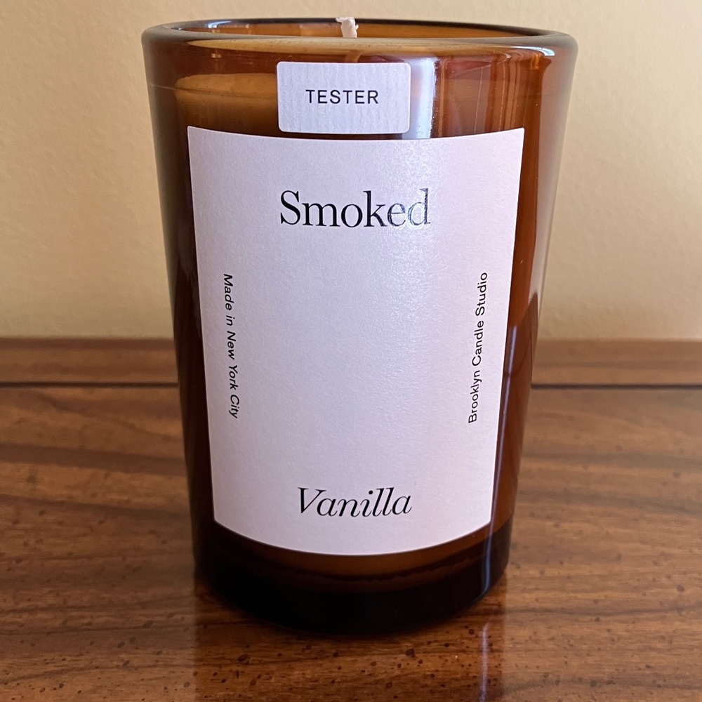 Vanilla Scented Candle - Amber Glass